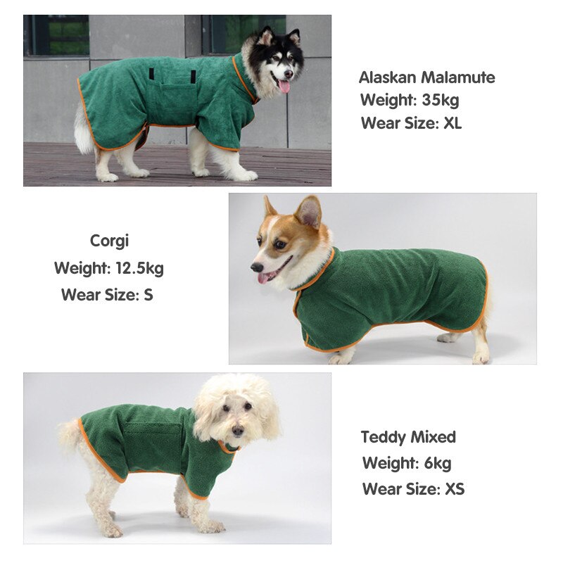 Dog Bathrobe For Small Medium Large Dogs Super Absorbent&fast Drying