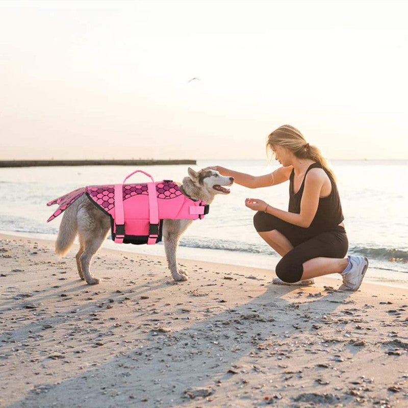 Pet Life Vest Shark Mermaid Swimsuit Dog Swimmming Suit Solid 2020