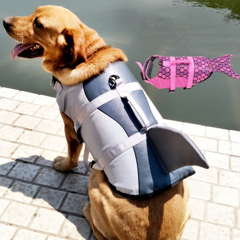 Pet Life Vest Shark Mermaid Swimsuit Dog Swimmming Suit Solid 2020