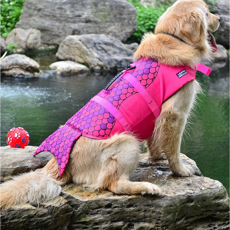 Pet Life Vest Shark Mermaid Swimsuit Dog Swimmming Suit Solid 2020