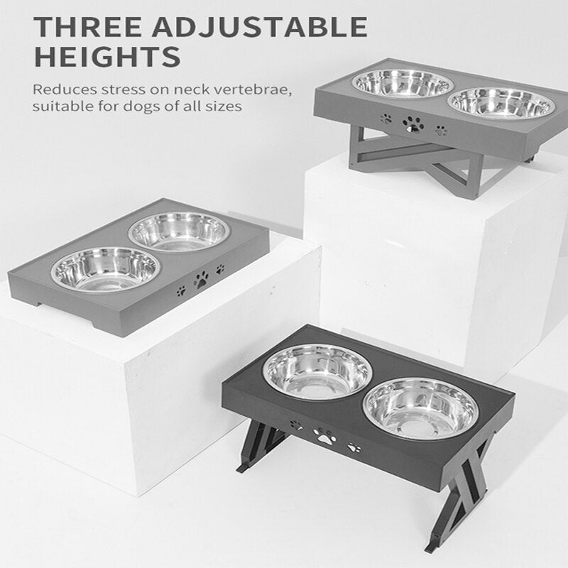 Elevated Adjustable Dog Bowl Stainless Steel Large Food Water Bowls