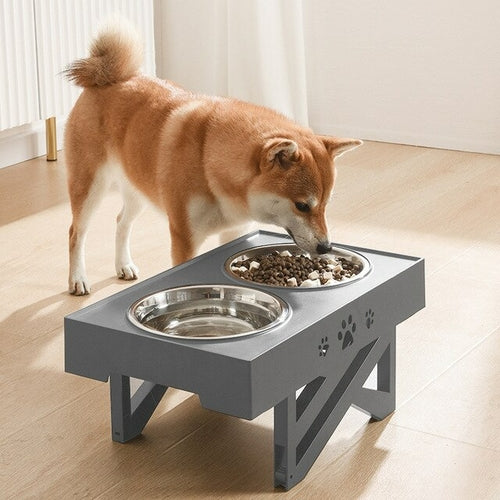 1pcs Elevated Dog Bowls With 2 Stainless Steel Dog Food Bowls