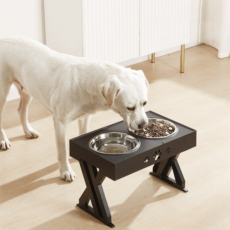 Elevated Adjustable Dog Bowl Stainless Steel Large Food Water Bowls –  Planet Pooch