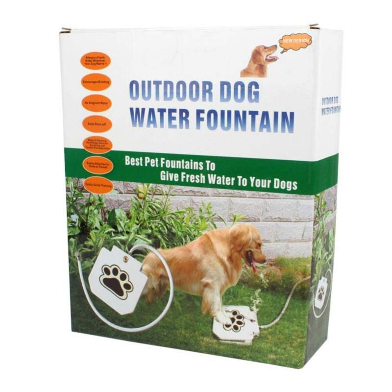 Outdoor Automatic Dog Water Fountain Step On Toy Dog Drinking Joy With