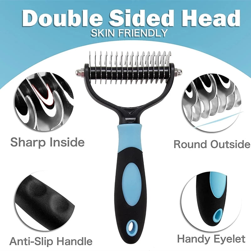 Dog Comb Hair Remover - double sided head