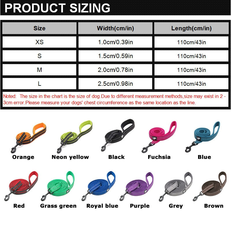 Truelove Soft Padded Mesh Dog Leash 3m Reflective Nylon Dog Leads Dog